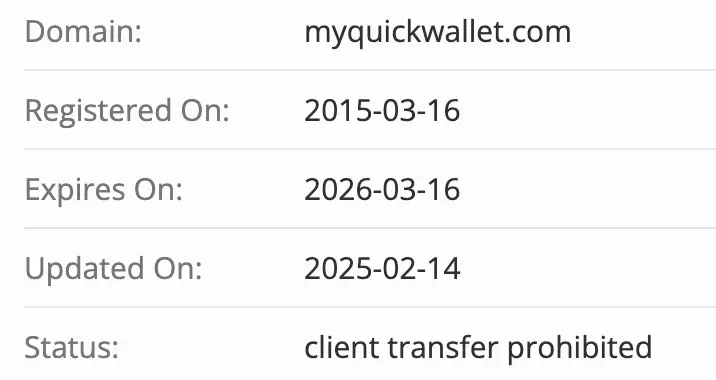 My Quick Wallet домен домен My Quick Wallet