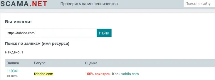 Fobobo инфо о сайте обзор на Fobobo