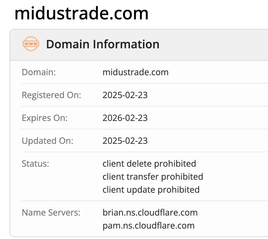 Midus Trade GmbH домен домен Midus Trade GmbH
