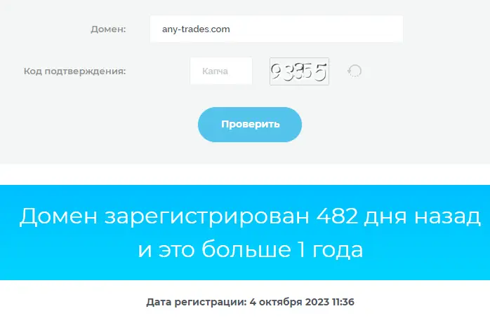 AnyTrades проверка домена
