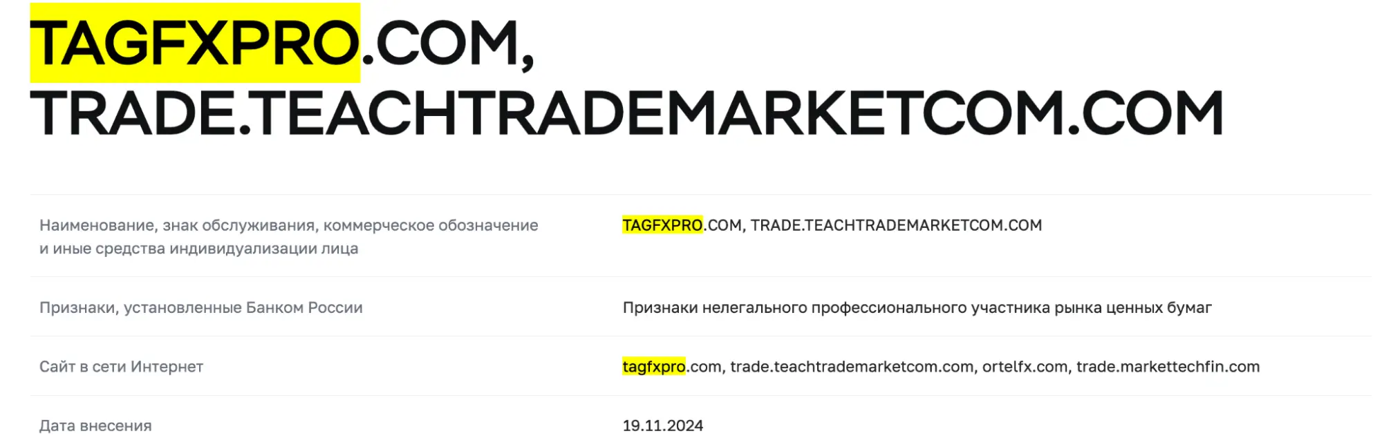 Tag Fx LTD обман Tag Fx LTD скам