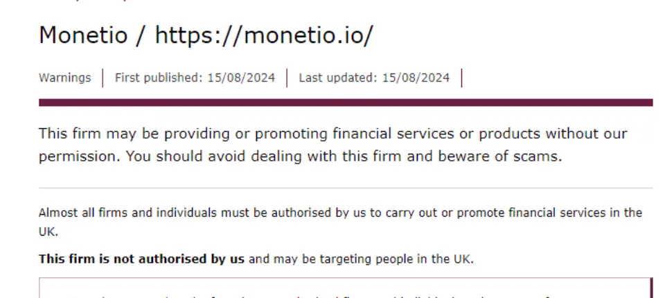 Монетио брокер Monetio мошенники