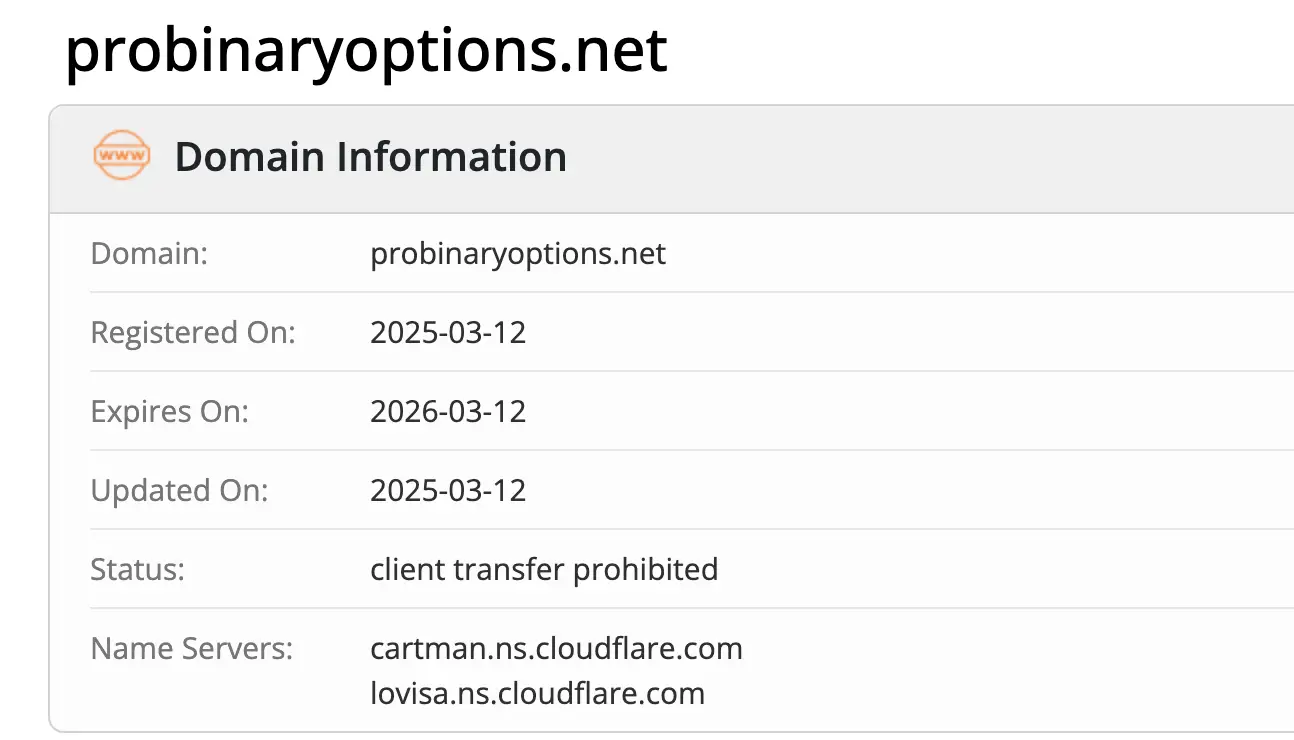ProBinaryOptions домен