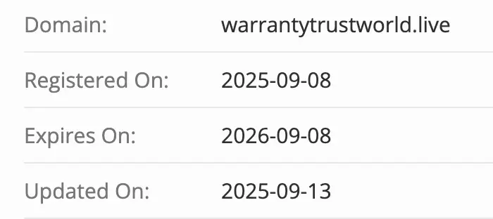 Warranty Trust World домен домен Warranty Trust World