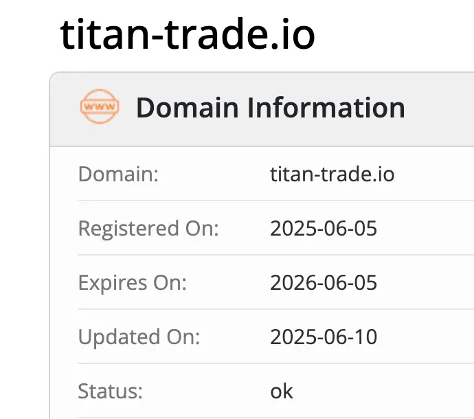 Titan Trade Global LTD домен домен Titan Trade Global LTD