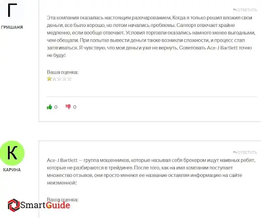 Отзывы ЭйсДжейБартлетт Отзывы ЭйсДжейБартлетт