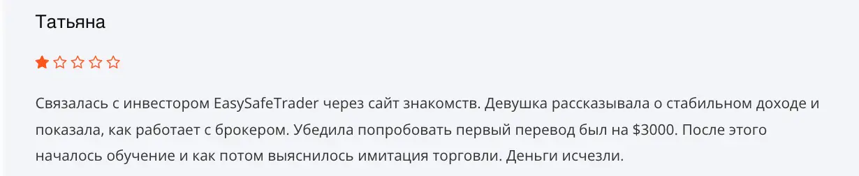 EasySafeTrader отзыв отзыв EasySafeTrader