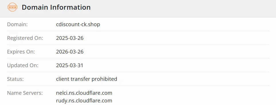 Cdiscount CK Shop домен домен Cdiscount CK Shop