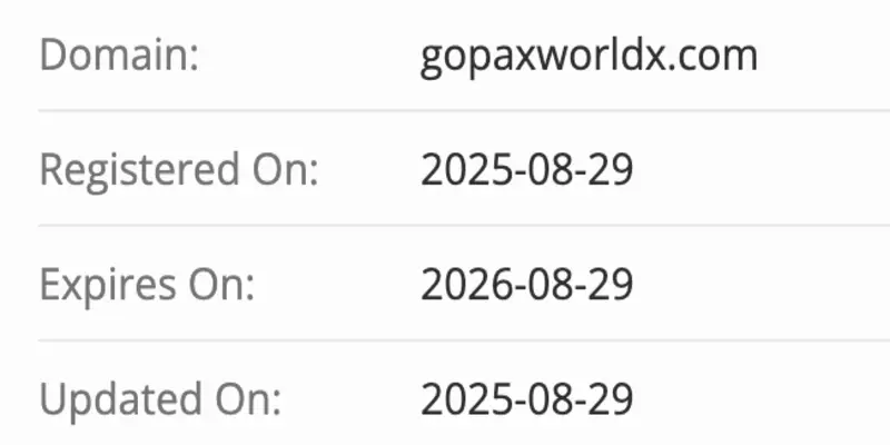 домен GOPAXWORLDX
