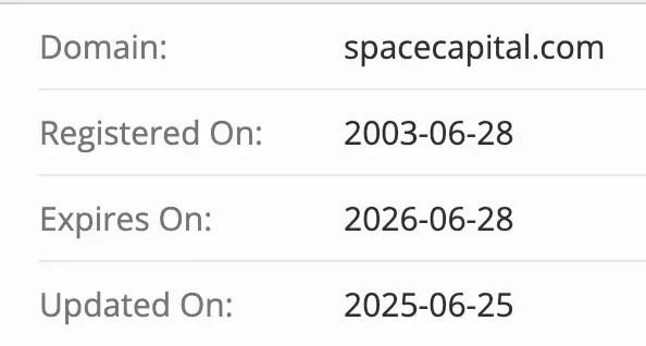 Space Capital домен домен Space Capital