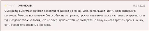 CM Trading развод