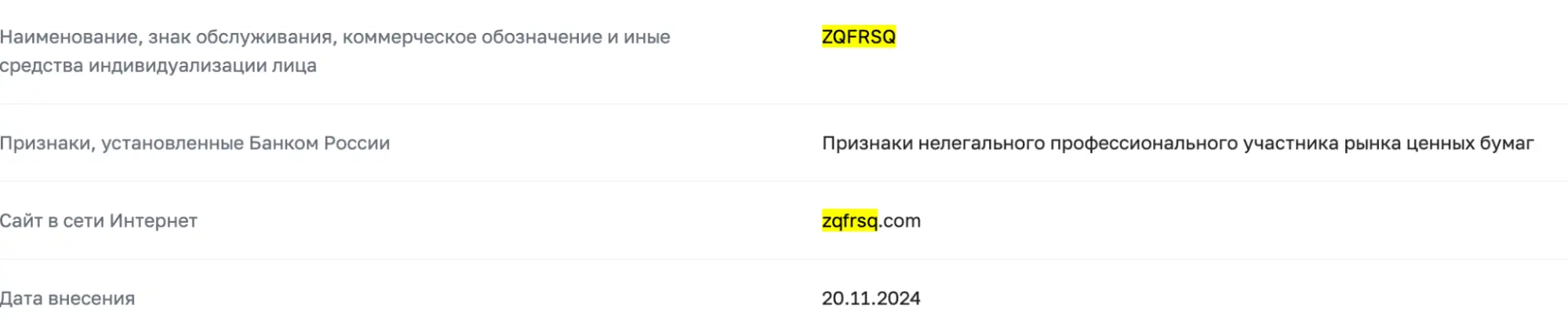 Zqfrsq обман Zqfrsq скам