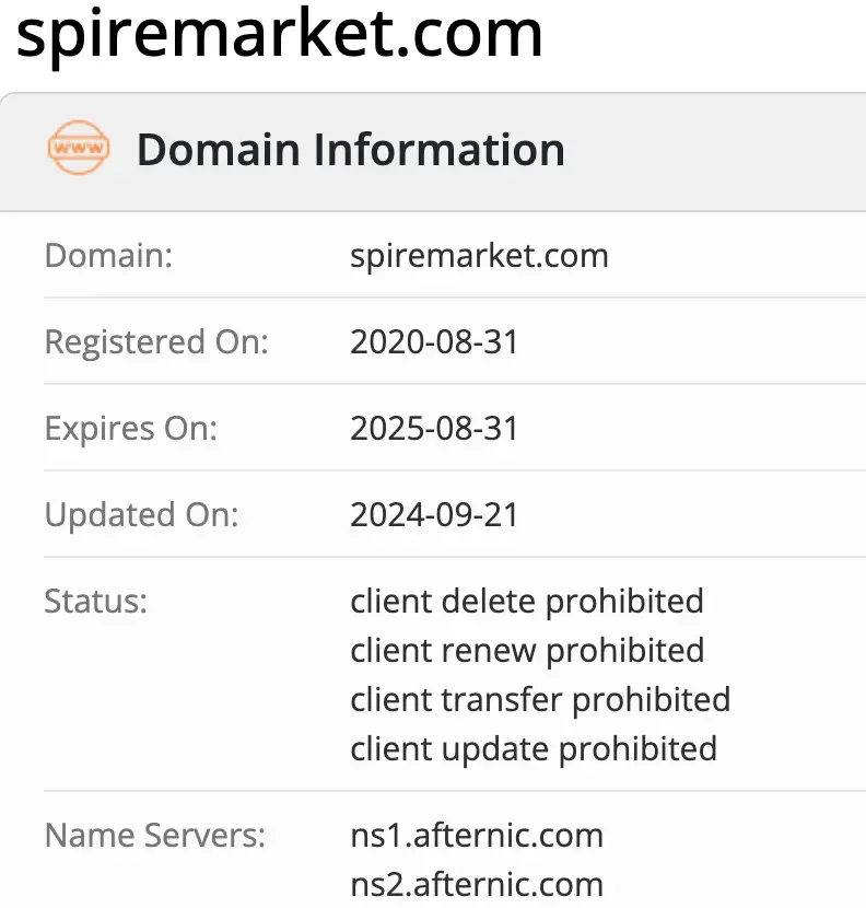 Spiremarket домен домен Spiremarket