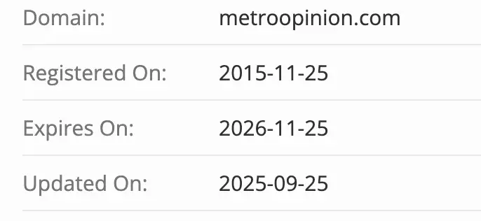 домен MetroOpinion