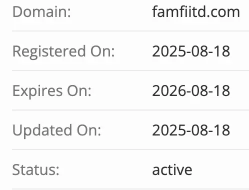 famfiitd LTD домен домен famfiitd LTD