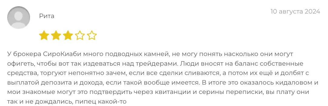 SiroCyabi отзывы людей