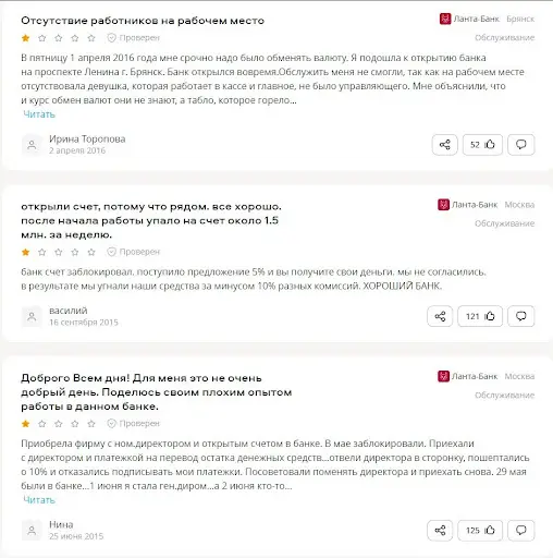 Ланта-Банк отзывы
