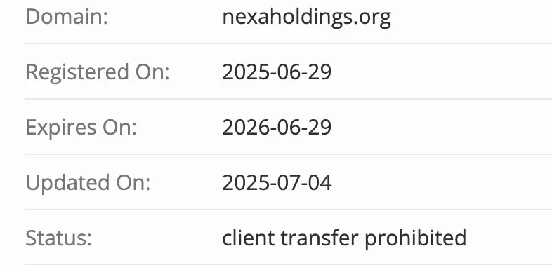 домен Nexa Holdings