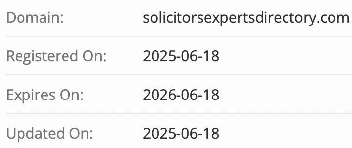 SOLICITORS EXPERTS DIRECTORY LIMITED домен домен SOLICITORS EXPERTS DIRECTORY LIMITED