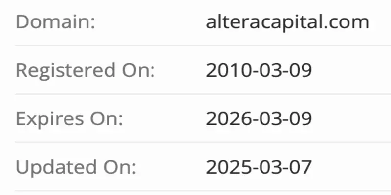 ALTERA CAPITAL LIMITED домен домен ALTERA CAPITAL LIMITED