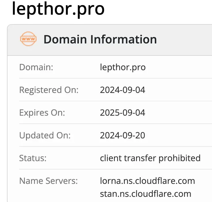 Lepthor Pro домен