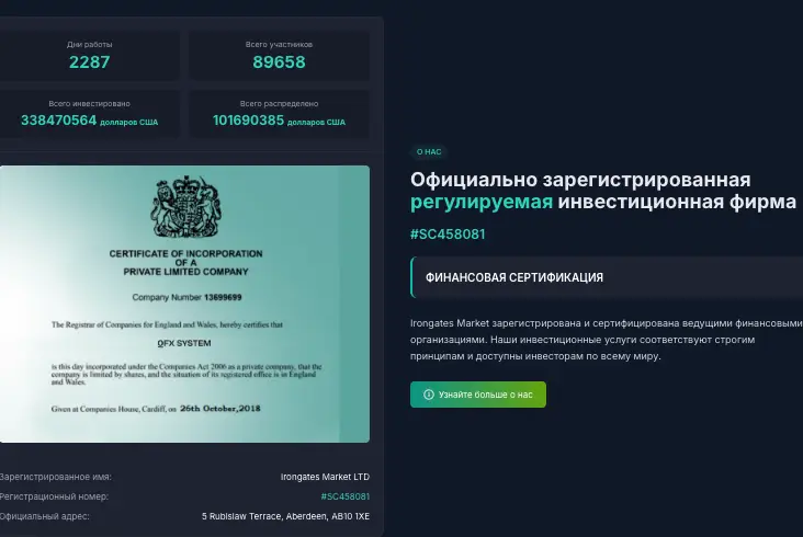 обзор на Irongates Market