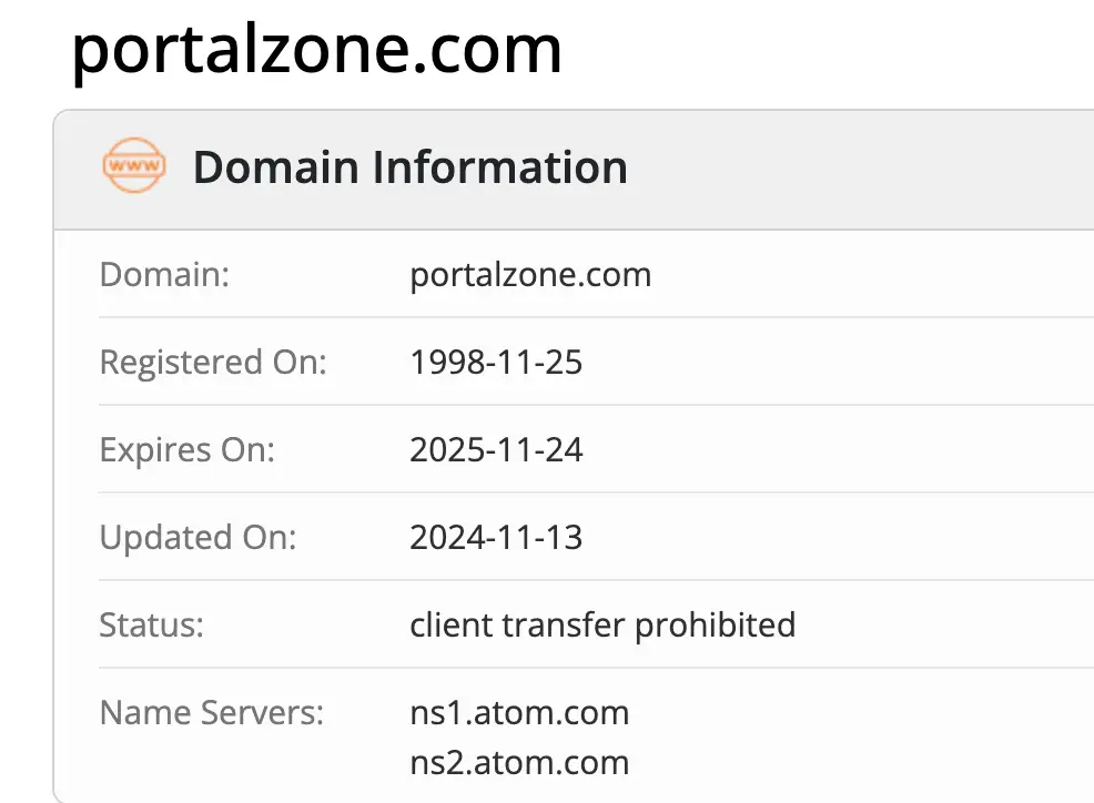 Portal Zone домен домен Portal Zone