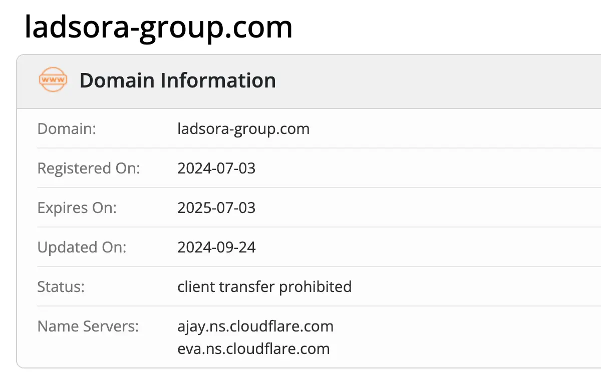 домен Ladsora Group LTD Ladsora Group LTD домен