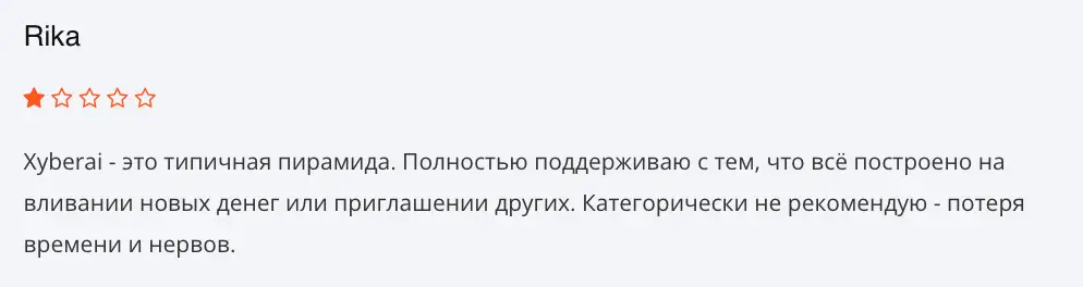 XyberAI отзыв клиента жалоба клиента XyberAI