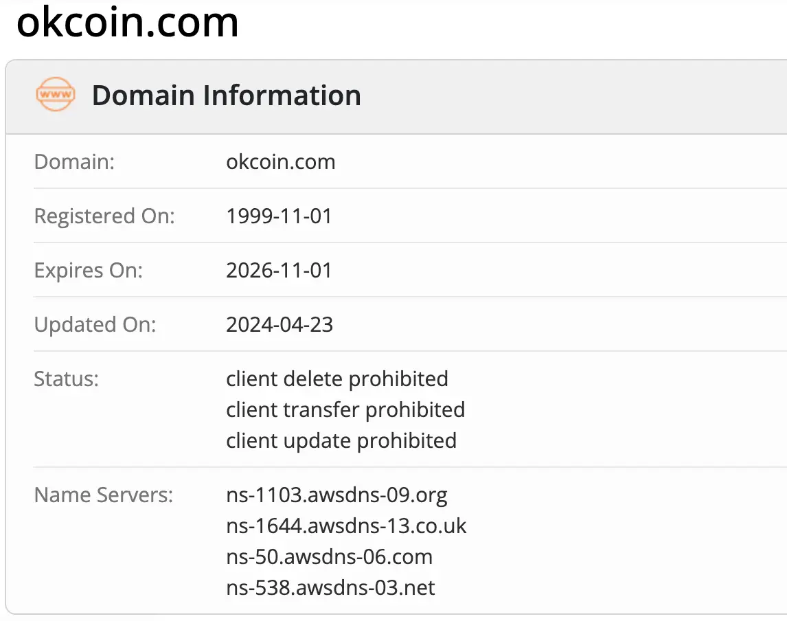 проверка домена Okcoin